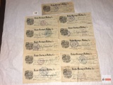 Ephemera - 11 early 1900's Utah, Ogden State Bank Checks, Becker Brewing & Malting Co.