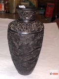 Vintage Asian resin dragon vase, 9