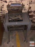 Vintage Smith Premier No. 2 manual typewriter and vintage metal typewriter stand