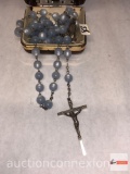 Religious - Rosary, blue beads and crucifix