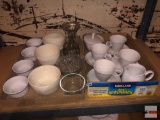 Dish ware - Franciscan tea set, pottery bowls, ramekins etc.