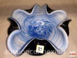 Art Glass - blue/white dish