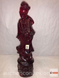 Statue - Lg. red resin Asian statue