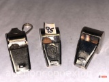 Collectibles - 3 metal whistles