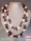 Jewelry - Necklace, lg. Long shell, semi precious stone, simulated pearls