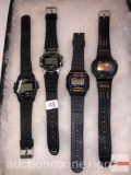 Wrist watches - 4 - 2 Timex Atlantis 100 Chromo alarm timers, 1 Timex Indiglo Stealth, 1 Sports