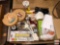 Kitchen - Misc. gadgets, measuring cups, wooden meatball mold & hamburger mold