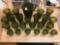 Glassware - 24 pcs. Green block glass pitcher & glasses, 8 tumblers, 9 rock, 6 Juice
