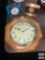 3 Clocks - Daniel Dakota oak framed wall clock, Sieko blue glass and Howard Miller desk clock