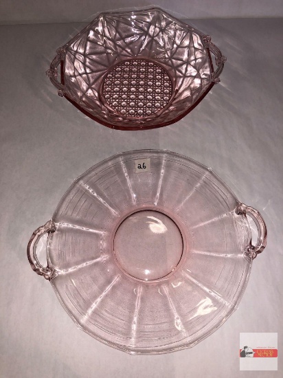Glassware - 2 Depressions glass serving dishes