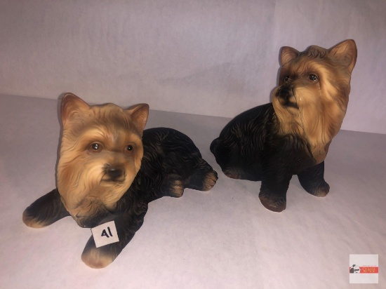 Figurines - 2 Yorkshire Terrier dog figurines