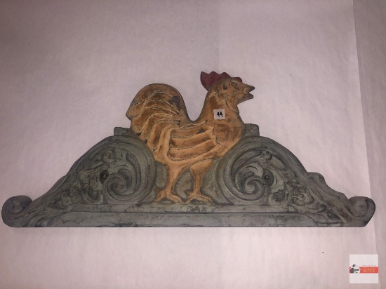 Wooden carved wall decor, 24"wx11.5"h