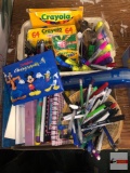 School / office supplies - pens, markers, crayons, scratch pads, Disney autograph book
