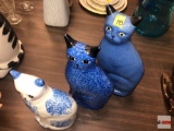 Figurines - 3 ceramic cats, 8.5