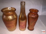 Carnival Glass - 3 Marigold items