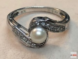 Jewelry - Ring - simulated pearl, marked sterling