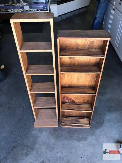 Shelves - 2 - Cd/Dvd shelf 11"wx5.5"dx45"h & Narrow Knick Knack shelf 13.5"wx5.5"dx40"h, adjustable
