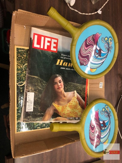 Hawaiian - paddles, Life Magazine and vinyl record set " The Moods of Love"