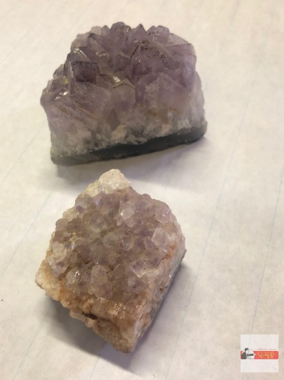 Quartz Crystal - 2 - Light purple amethyst, 3"wx2"w & 2"wx2"w