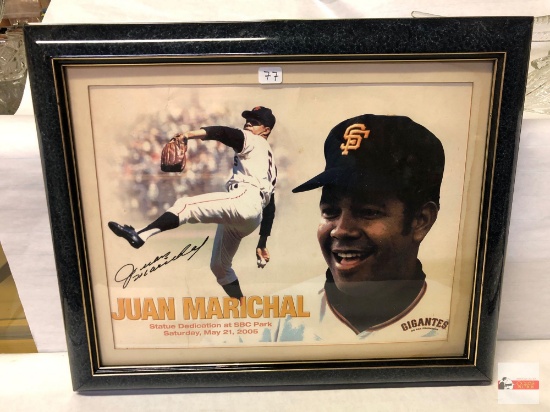 Sports Collectibles - Framed/matted Juan Marichal, Statue Dedication 2005, 16.5"wx13.5"h