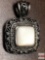 Sterling - Jewelry - Pendant - NF .925 Thailand, ornate square with stone, 1.25