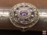 Sterling - Jewelry - Ring with lite purple stones, sz 8, 5.4 GTW