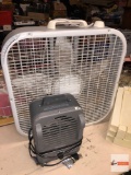 Portable box fan and heater