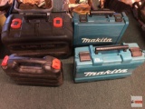 4 poly tool cases, no tools, Black & Decker and Makita