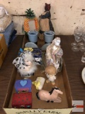 Vanity - Soap dishes, toothbrush holders, pineapple frame and figurines etc.