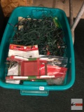 Storage tub with mini Christmas lights etc.