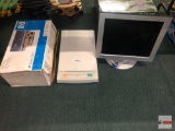 Computer item - Monitor, HP Deskjet printer 3845 and One Touch Scanner