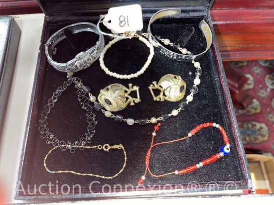 Jewelry - Bracelets & belt buckle, 8 (1 vintage filigree needs repair)