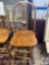 Oak swivel high back counter/bar chair, extra support bars, sculptured seat, pinwheel design back