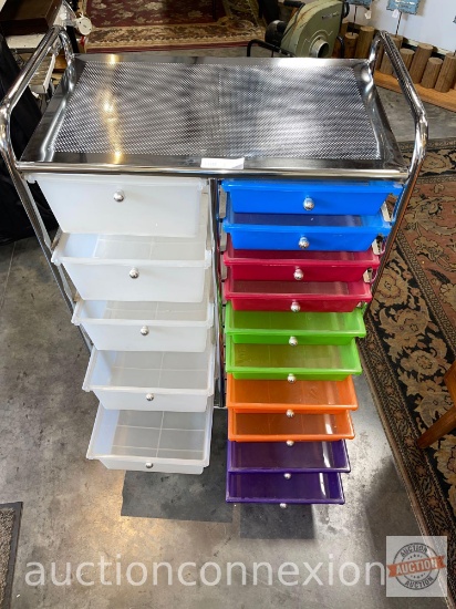 Craft/office cart - 15 drawer, 25"wx16"dx38"h on wheels