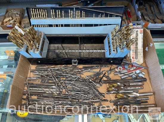 Tools - Drill bits, lg. lot various sizes wood and metal bits