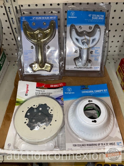 Hardware - Ceiling fan fan blade arm sets, fan box and canopy kit