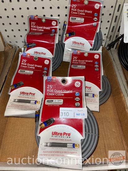 Hardware - 5 - 25ft Quad Shield Coax Cable packages