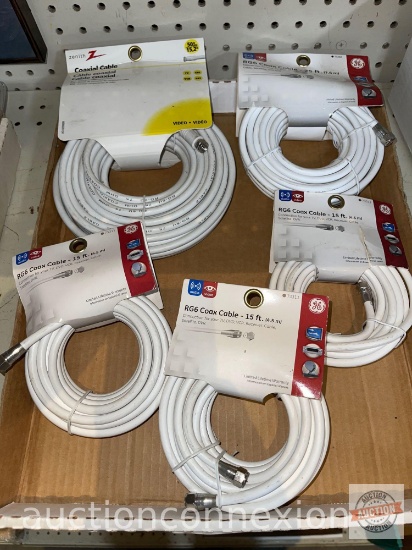 Hardware - 5 Coax Cable packages, 3 - 15ft, 1- 25ft, 1- 50ft
