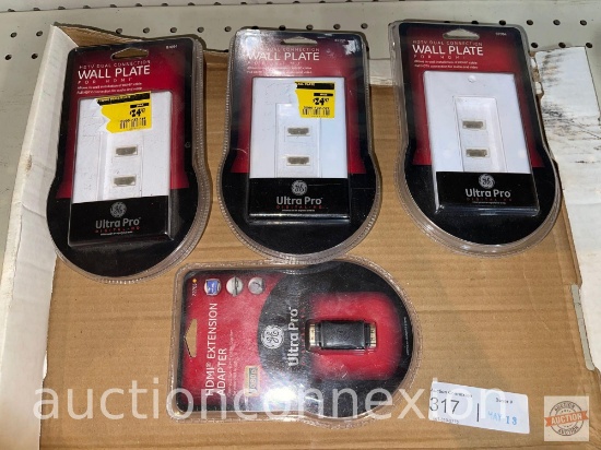 Hardware - 3 packages HDTV Dual Wall plates and 1 HDMI extension adapter
