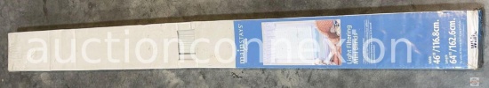 Mini Blinds - Mainstays Light filtering 1" white, wide easy care slats, 46"wx64", new in box