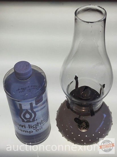Kerosene oil lamp 13"h and qt. bottle Lamplight Farms Twilight Lamp oil