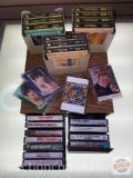 Vintage music Cassette tapes and storage box, mostly country music