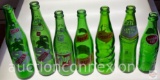 Vintage glass pop/soda bottles - 7 - 7-up, Squirt, Bubble Up, Fresca