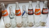 Vintage glass pop/soda bottles - 7 - Crush, Sunkist, Hires