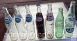 Vintage glass pop/soda bottles - 7 - Pepsi, Pepsi Light, Dr. Pepper, Coca cola
