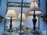 3 Lamps with shades, 15