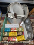 Kitchenware - Vintage bakeware and metal spice tins