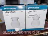 Lighting - 2 Satco Nuvo single light Flush mount, white base, 6