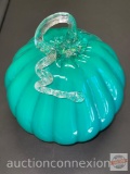 Decor Art Glass - Pumpkin, Viz Glass, genuine hand blown art glass, green 8