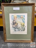 Artwork - Lithograph watercolor, 1982 #3215/7500, framed and matted, Jody Bergsma, 14